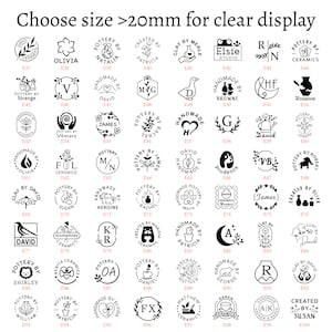 Puede incluir: Una cuadr&iacute;cula de 100 sellos circulares en blanco y negro con diferentes dise&ntilde;os y texto. Cada sello tiene un n&uacute;mero del E37 al E100. Los sellos est&aacute;n dispuestos en 10 filas de 10 sellos cada una. El texto en los sellos incluye nombres, palabras como "cer&aacute;mica", "hecho a mano" y "creado por".