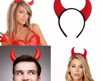 Devil horn horns headband adults childs uk halloween costume fancy dress