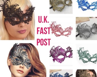 Floral lace venetian eye mask masquerade party ball costume