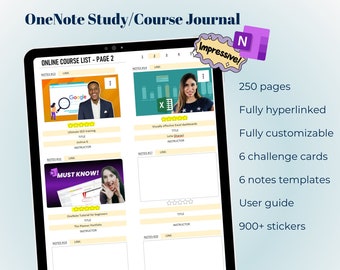OneNote Study Journal and Study Planner I Light and Dark mode I Fully hyperlinked OneNote template for iPad, Windows, Mac and Android