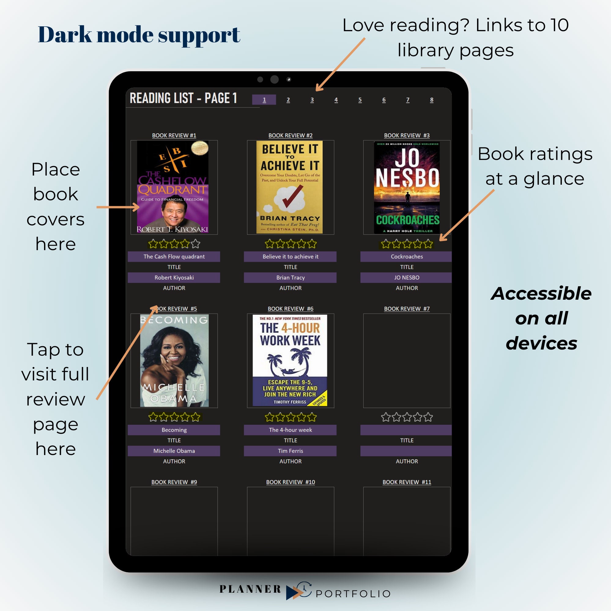 Onenote Reading Journal and Study Journal Bundle I Light - Dark Mode I ...