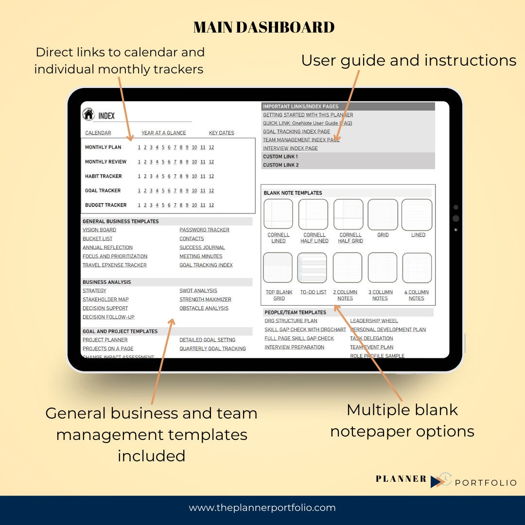 Ultimate Onenote Planner for Business, Corporate Planner for Team ...