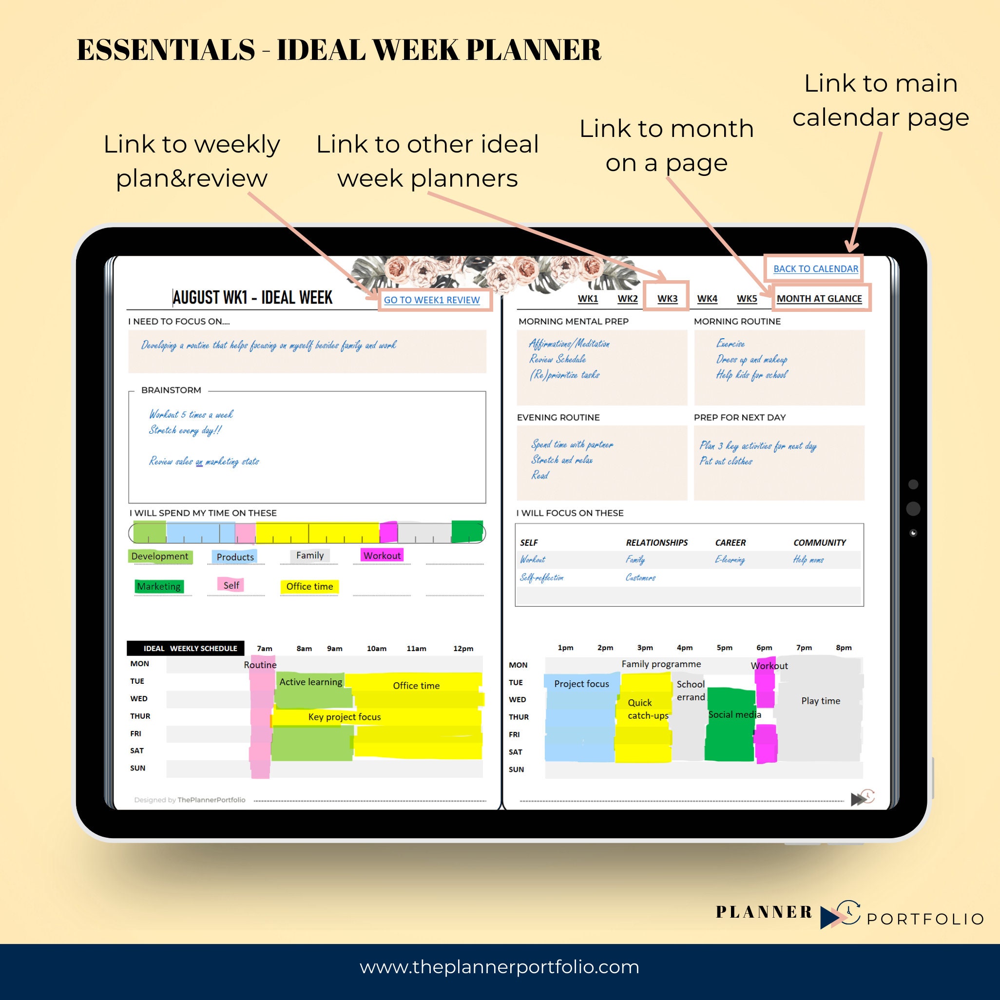 Onenote Planner 2024, Hyperlinked Onenote Daily Planner,weekly, Monthly