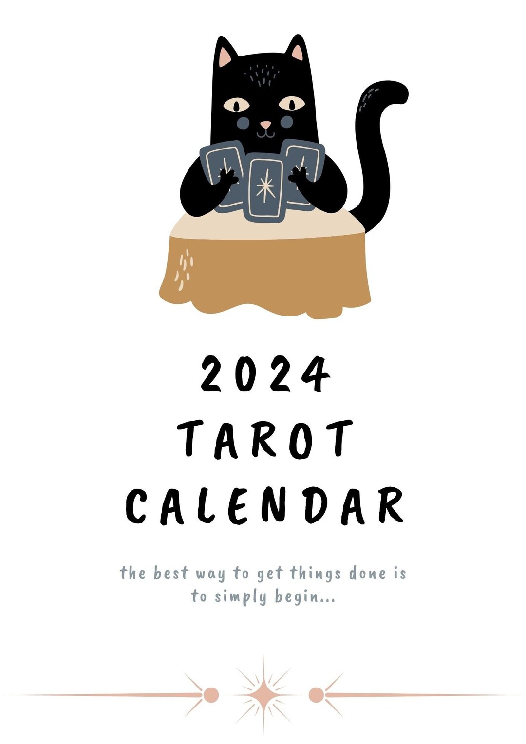 Printable Tarot Calendar 2024 Daily Planner Monthly Planner Etsy