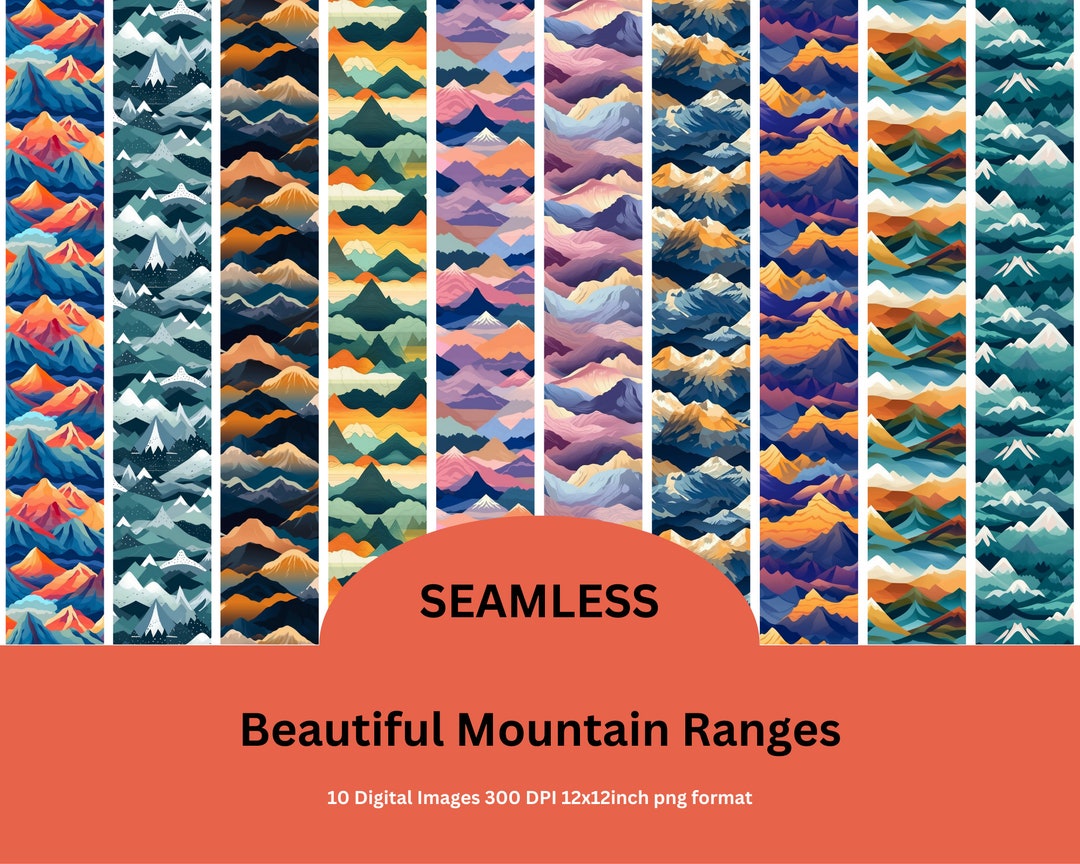 Mt Range Patterns Beautiful Mountain Ranges Seamless Pattern Collection (10 Patterns) - Etsy