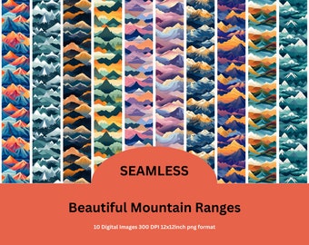 Colección de patrones sin costuras de hermosas cordilleras (10 patrones)