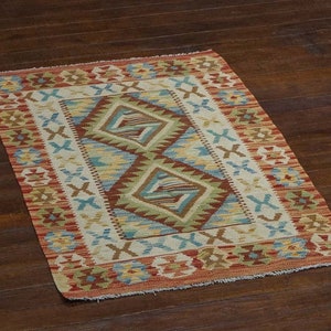 Handmade Mazar Kilim Wool Rug / Afghani / traditional rug / Hall Rug / Geometric / Modern / Classic / Contemporary 20922