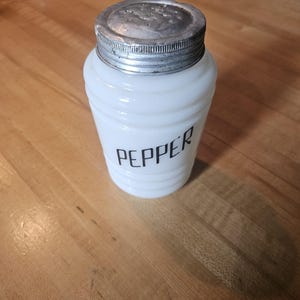 Vintage Hazel Atlas Milk Glass Pepper Shaker