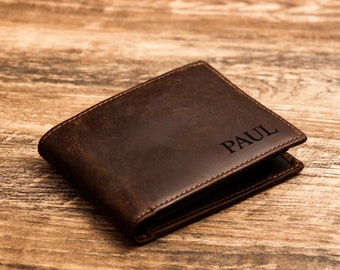 Personalized Wallet,Mens Wallet,Engraved Wallet,Groomsmen Wallet,Leather Wallet,Custom Wallet,Boyfriend Gift for Men,Father Day Gift for Him