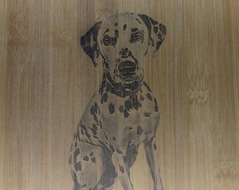 Laser etched bamboo charcuterie board