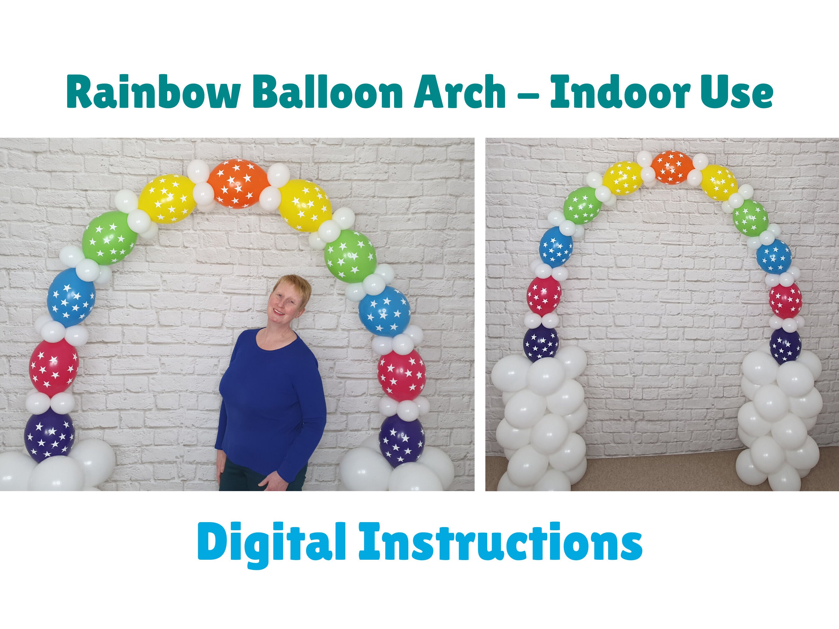 Rainbow Indoor Balloon Arch Recipe Tutorial PDF Instructions Etsy
