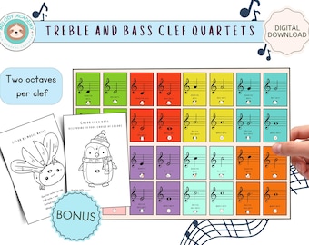 Treble & Bass Clef Quartet: Music Education Game (Digital Download)