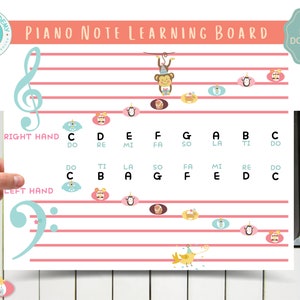 Lavagna musicale interattiva Montessori per bambini - Apprendimento delle note educative Teoria musicale di basso e chiave di violino Risorse stampabili per insegnanti di musica