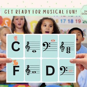 Master the Melody: Music Notes & Chords Quartet Treble and Bass Clef ...