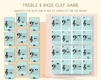 Learn the music notes - Note Placement Challenge for Treble & Bass Clef Music Theory Notes Learning Digital Music Classroom Activities