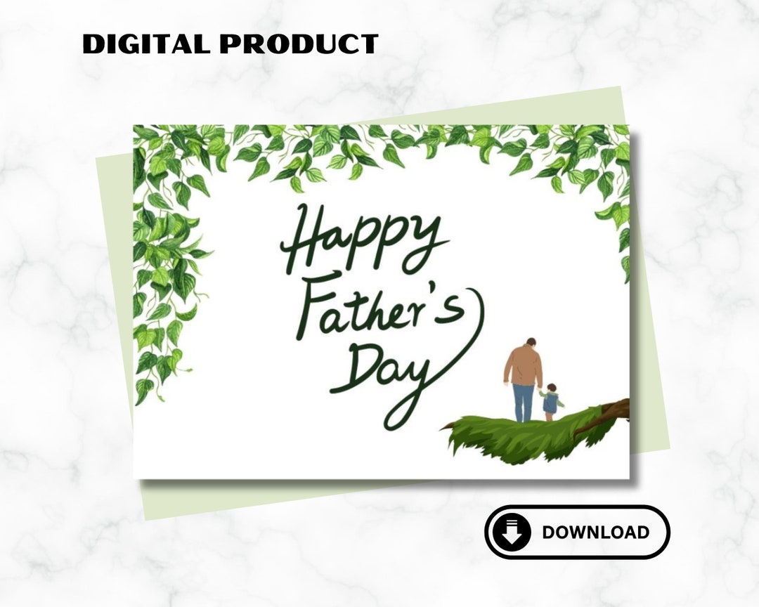 Happy Father's Day Printable Card / Instant Download PDF / Card ...