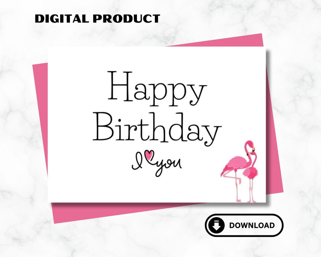 Printable Birthday Card, Happy Birthday Card Printable, Digital