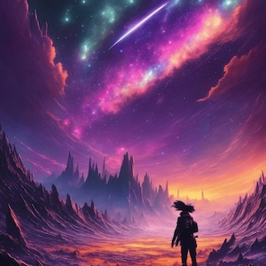 Cosmic Wanderer, Digital art. AI art, cosmic art