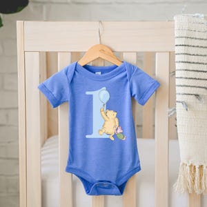 Classic Pooh 1st Birthday Shirt, Winnie the Pooh First Birthday Outfit, Pooh Bear Infant Bodysuit, Pooh Birthday Party Outfit-Boy