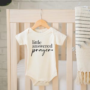 Little Answered Prayer Baby Bodysuit Religious Onesie® Blessed Baby Bodysuit Pregnancy Announcement Bodysuit Miracle Baby Answered Prayer