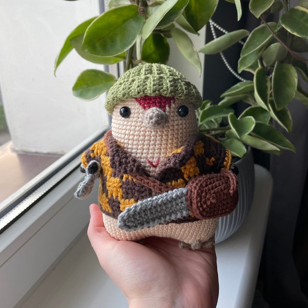 Woodpecker Lumberjack | PDF Crochet Amigurumi Pattern | Cute Bird Plushie with Removable Accessories