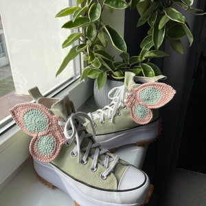 Alas de zapatos de hadas / Patrón de ganchillo PDF 3 en 1 / Versiones básica, mariposa y girasol / Accesorio Fairycore Cottagecore para zapatos imagen 6