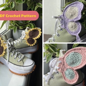 Fairy Shoe Wings 3in1 PDF Crochet Pattern Basic, Butterfly and Sunflower versions Fairycore Cottagecore Accessory for Shoes image 1