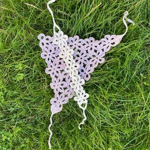 Flower Headband and Bandana | PDF Crochet 2in1 Pattern | Cottagecore Fairycore Daisy Kerchief Headscarf Lacy Bundle