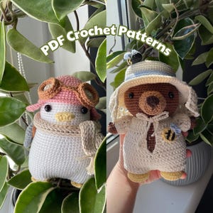 Crochet Amigurumi Pattern Bundle: Pilot Seagull & Beekeeper Bear (PDF)