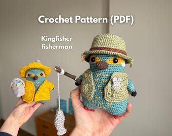 Kingfisher Fisherman | PDF Crochet Amigurumi Pattern
