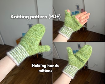 Holding Hands Mittens | PDF Knitting Pattern | Convertible Mittens