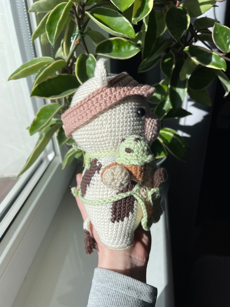 Eiskuh PDF Häkel-Amigurumi-Muster Einfaches Plüschtier mit abnehmbarem Zubehör Stofftier-Tutorial Bild 5