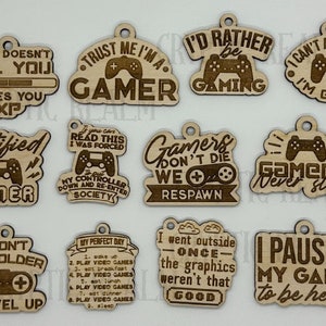 Gamer Life porte-clé SVG | Citations drôles de jeu vidéo | Cadeau de jeu sarcastique pour adolescents | Fichier découpé au laser pour Glowforge XTool