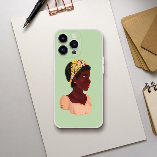 Coque Flexible pour iPhone ou Samsung portrait féminin