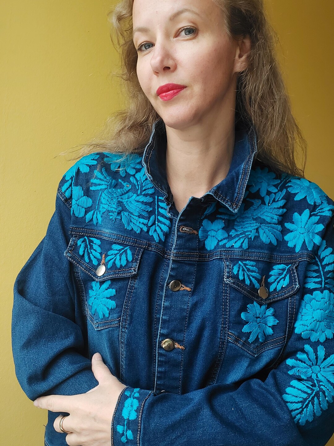 Colibri Jacket Denim Jacket for Women Embroidered With Floral Animal Motifs ...