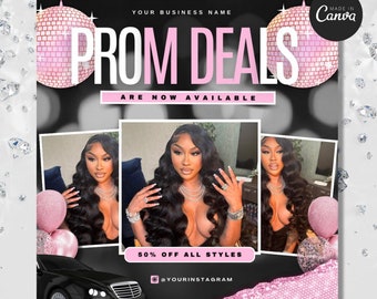 Prom Booking Flyer, Prom Deals Flyer, Homecoming Flyer, Canva Template, Book Now Appointments, Beauty, Lashes, Make up, Nails,