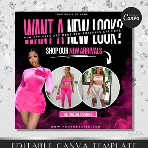 New Arrivals Flyer, Boutique Flyer, Hair Flyer, Canva Template, Book Now Appointments, Beauty, Lashes, Make up, Nails,