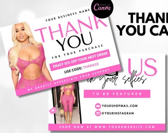 Thank You Card DIY, Business Card, Hair Thank You Card, Lash Thank You Card, Boutique Thank You Card, Thank You Card Template