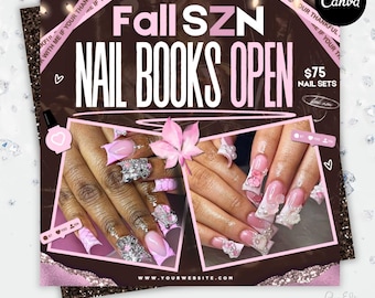 Fall Lash Flyer, Fall Booking Flyer, Book Now Appointments, Canva Template, Beauty, Wax, Make up, Nails, Hair