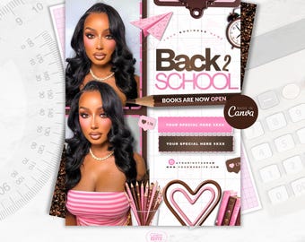 Back To School Sale Flyer, Beauty Template (Canva)