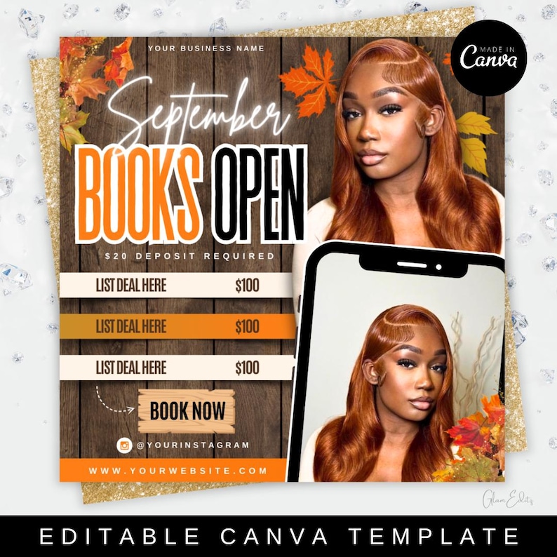 Button Examples Web Design Add September Booking Flyer, Fall Booking Flyer, September Flyer, Canva ...