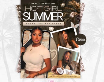 Summer Booking Flyer Template, Beauty Business, Canva Editable (Digital Download)