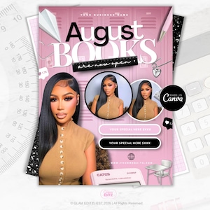 August Booking Flyer: Back To School Beauty Appointments - Canva Template (Digital Download)