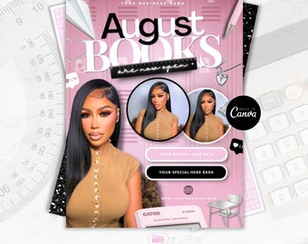 August Booking Flyer: Back To School Beauty Appointments - Canva Template (Digital Download)