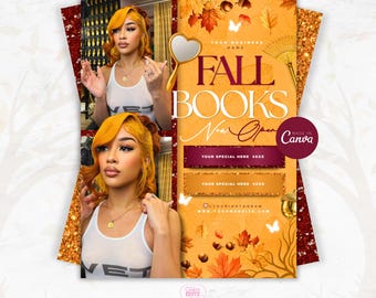 Fall Booking Flyer: Beauty Salon Canva Template (Digital Download)