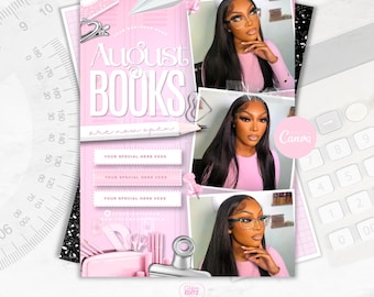 August Booking Flyer: Back To School Beauty Appointments - Canva Template (Digital Download)