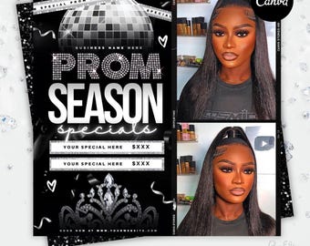 Prom Booking Flyer: Beauty Salon Template (Canva)