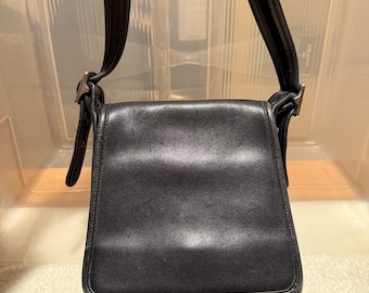 Vintage COACH Black Leather Tribeca Shopper Tote Bag W Brass