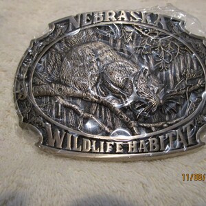 Nebraska Wildlife Habitat Solid Brass Belt Buckle, Limited Edition