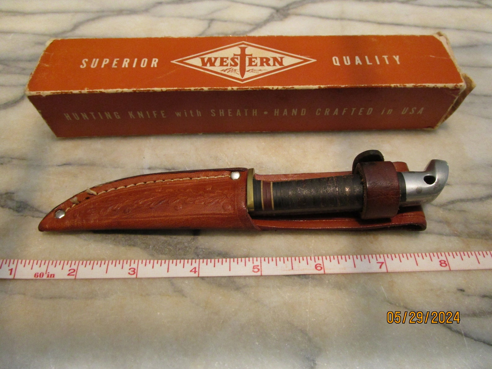 Western Cutlery Company Hunting Knife With Sheath in Original Box Etsy